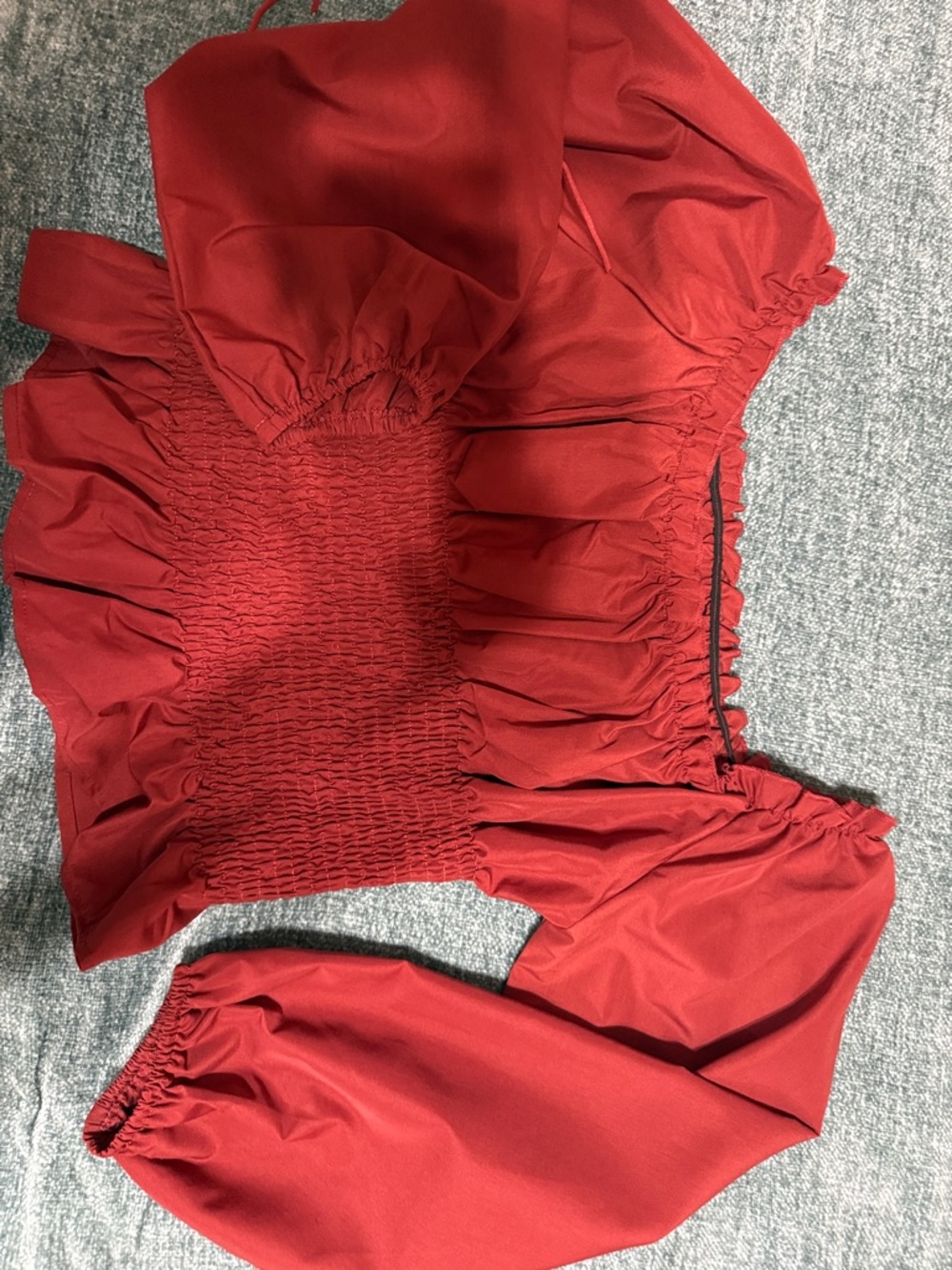 SHEIN Maroon Off-Shoulder Ruffle Top - Picture 4 of 4